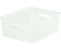 CURVER Dekorativer Korb, Polypropylene, White, 35 x 13 x 30 cm, 4