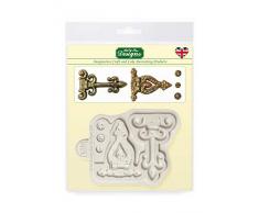 Silikonform mit Scharnieren und Schrauben für Kuchendekoration, zum Basteln, für Cupcakes, Süßigkeiten, Schokolade, Karten und Ton, lebensmittelecht, hergestellt in Großbritannien