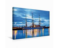 Premium Textil-Leinwand 45 cm x 30 cm quer Segelschulschiff Gorch Fock | Wandbild, Bild auf Keilrahmen, Fertigbild auf echter Leinwand, Leinwanddruck