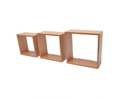 Duraline 3TC Dekoratives Wandregal, MDF, Buche, 30 x 12 x 30 cm