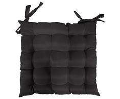Douceur DIntérieur - 1600838, Sitzkissen, 40 X 40 cm, Essentiel, Polyester Unifarben, Schwarz