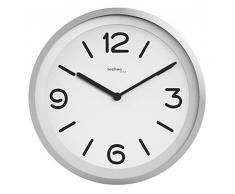 Technoline WT 7400, super schicke, moderne Wanduhr mit Nachterkennungssensor - automatische, seichte Hintergrundbeleuchtung sobald es dunkel wird, Ø 25,4 cm, Chrom-Optik, silber
