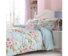 Catherine Lansfield Canterbury - Bettwäsche-Garnitur Bettdeckenbezug und Kissenhülle Bett 105 cm