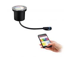 Paulmann 94274 Plug & Shine LED Außenleuchte ZigBee Bodeneinbauleuchte RGBW incl. 1x3,6 Watt dimmbar IP65 Strahlwasserschutz Silber Gartenbeleuchtung Metall Warmweiß 3000 K, 3.6 W