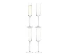 LSA International Otis Champagner Flöte, Glas, transparent, 150 ml, 4 Stück