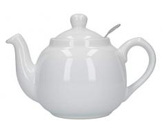 London Pottery Teekanne mit Filter, für 2 Tassen, Grün, Keramik, weiß, 2 Cup