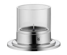 WMF Michalsky Tableware Windlicht, mit schwarzem Teelicht, à 8,5 cm, Cromargan Edelstahl, Glas, für Maxi-Teelichter spülmaschinengeeignet