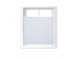 Relaxdays Plissee Rollo ohne Bohren, Klemmfix zum Kleben, Faltrollo lichtdurchlässig, Faltstore, weiß, BxH: 100 x 130 cm