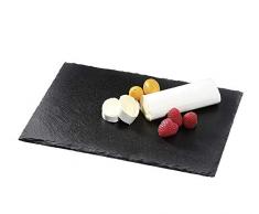 Cilio C296549 FORMAGGIO Käseteller, Steingut, Schwarz