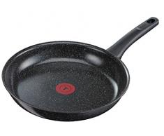 Tefal Asteroid C40804 Keramik-Pfanne 24 cm, Aluminium, schwarz/grau mit Stone-Effect