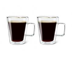 Leopold Vienna LV01852 Milano doppelwandiges Teeglas, 2-er Set, Durchmesser 100 x 118 mm