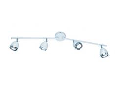 Reality Leuchten LED Spot, 4x GU10 3 W 230 lm 3000 K, maximal82 cm, weiß lackiert/chrom R82104101
