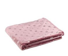 Gözze Wohn- und Kuscheldecke mit Sternen, 150 x 200 cm, Memphis Premium, Altrosa, 40144-39-150200