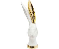 Kare Design Deko Objekt Bunny Gold 41cm, Hasen Accessoire in den Farben Weiß und Gold, Dekofigur in Tierform, verschiedene Ausführungen erhältlich (H/B/T) 40,5x16,7x13,8cm