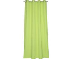 Schöner Wohnen Mono Ösenschal, Baumwolle, Grün, 250 x 140 cm