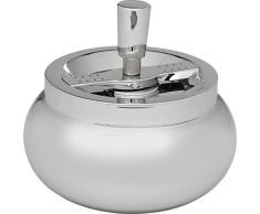 Kare Aschenbecher, Stahl, Silber, 13.2 x 13.2 x 12 cm