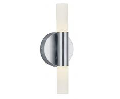 Trio Leuchten LED Wandleuchte Dylan 283370207, Metall, Nickel matt, Acryl weiß, 2 x 4.3 Watt