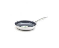 GreenPan Venice Pro Bratpfanne mit Keramik Beschichtung, Edelstahl, Induktion, 20 cm, Silber