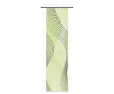 Home Fashion 87747-768 Schiebevorhang Digitaldruck Riverton Dekostoff mit Paneelwagen und Klemmleiste, 245 x 60 cm, grün