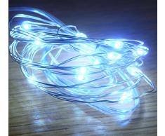 Festive Productions Lichterkette mit 20 LEDs, Silberdraht, Blau weiß