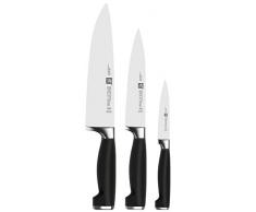 Zwilling 33415-000-0 Twin Four Star II Messerset, 3-tlg., Rostfreier Spezialstahl, Zwilling Sonderschmelze, Kunststoff, Edestahlapplikation, 420 x 135 mm, schwarz