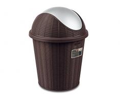 Stefanplast Elegance Mülleimer mit Schwingdeckel, braun, 28 x 28 x 38 cm
