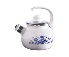 Karl Krüger 18018133B Kessel Zweibelmuster Teekessel, Emaille