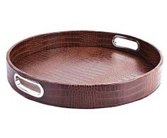 SIGNATURE HOME COLLECTION Tablett, Lederimitat, Braun