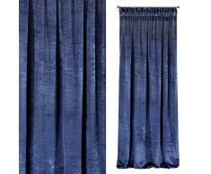 Eurofirany Vorhang, Polyester, Kräuselband/Dunkelblau, 140x270 cm