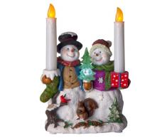 Best Season LED-TischdekorationSnowman with Candle, ca. 24 x 17 cm, batteriebetrieben, Vierfarb-Karton 990-73