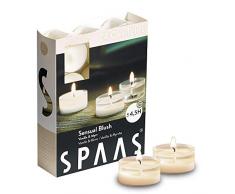 Spaas 24 Duft-Clearlights Paraffinwachs Kunststoffbecher weiß D 38 mm H 19 mm