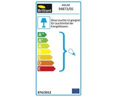 Brilliant Aglae Tischleuchte mit Touchschalter 43cm Textilschirm weiß, 1x E14 geeignet für Tropfenlampen bis max. 40W