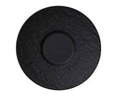 Villeroy & Boch Manufacture Rock Mokka-/ Espresso-Untertasse, 12 cm, Premium Porzellan, Schwarz