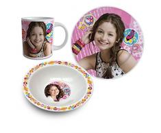 Unbekannt BETA Service Soy Luna (3-teilig) Frühstücksset, Kunststoff, bunt, 15 x 25 x 12 cm