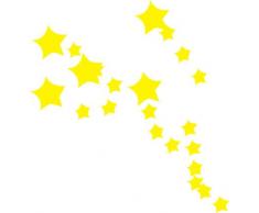 INDIGOS 4250380591193 Wandtattoo w048 Sterne 80 x 75 cm, gelb