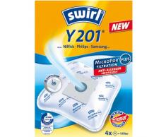 Swirl Y 201 MicroPor Plus Staubsaugerbeutel für Nilfisk, Philips, Samsung Staubsauger, Anti-Allergen-Filter, 4 Stück inkl. Filter