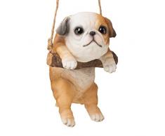 Design Toscano Statue Welpe auf Einer Stange 8 Inches Vollfarbig.