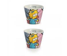 The Simpsons pts83/2R Becher Kaffee, Typ Maggie, Porzellan, Mehrfarbig, 2 Einheiten