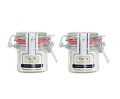 Parfüme Boutique Duftglas S VANILLE Tahiti Duftkerze im Vintage Glas, weiß, 10 x 10 x 8,5 cm, 2-Einheiten
