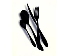 Mepra Uno Besteck-Set, schwarzer Kunststoff, 24-teilig