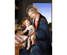 Kunstdruck auf Leinwand. Muttergottes lehrt Das Jesuskind. Bild von Sandro Botticelli