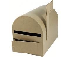 Décopatch EV001O Briefkasten (aus Pappmaché zum Verzieren und Personalisieren, 29 x 19 x 23 cm) 1 Stück kartonbraun
