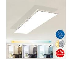 Briloner Leuchten Deckenlampe, LED Panel dimmbar, Farbtemperatursteuerung, inkl. Fernbedienung, 23W, 2.200 Lumen, Weiß, Kunststoff, 23 W, 1000x250x48mm (LxBxH)