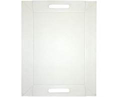 FREEFORM DUO - 2in1 wendbares Tablett & Tischset, weiss/taupe, Kunstleder, Maße: 55 x 41 cm