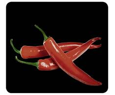 WENKO 2712941500 Multi-Platte Hot Peperoni - für Glaskeramik Kochfelder, Schneidbrett, Gehärtetes Glas, 56 x 0.5 x 50 cm, Mehrfarbig