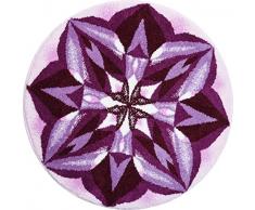 Grund Badteppich 100% Polyacryl, ultra soft, rutschfest, ÖKO-TEX-zertifiziert, 5 Jahre Garantie, AUSSAGEKRAFT, Badematte 100 cm rund, lila