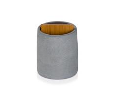 möve Cement Zahnbürstenhalter 8 x 10,5 cm aus Zement mit Bambusholz, grey