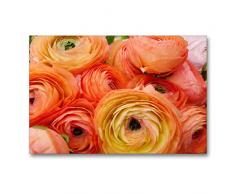 Premium Textil-Leinwand 90 x 60 cm Quer-Format Ranunkeln in Orange | Wandbild, HD-Bild auf Keilrahmen, Fertigbild auf hochwertigem Vlies, Leinwanddruck von Gisela Kruse