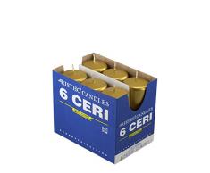 Cereria di Giorgio risthò Stumpenkerzen, Wachs, Gold, 6 x 6 x 15 cm, 6 Stück