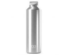 monbento - MB Steel metallic Silver Silber grau Edelstahl Trinkflasche BPA frei - Thermosflasche 500 ml mit Infuser…